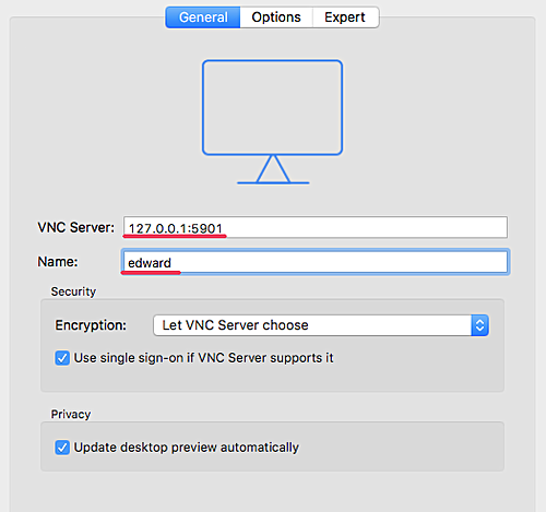 vnc default password